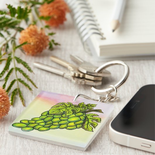 Groene graafmachine en Bacchus paring lion pastel Sleutelhanger (Voorkant Rechts)