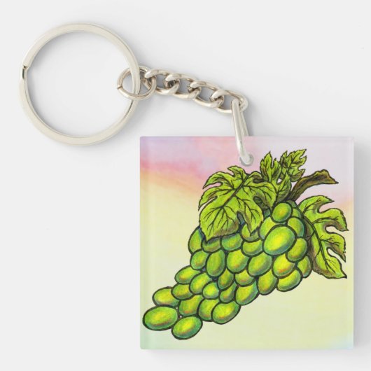 Groene graafmachine en Bacchus paring lion pastel Sleutelhanger (Voorkant)
