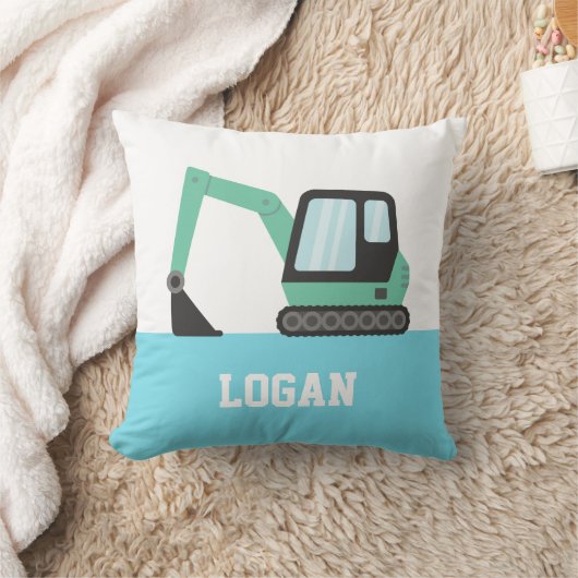 Groene graafmachine voor decoratie in kinderkamer kussen (Deken)