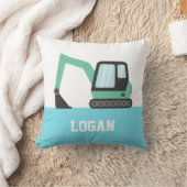 Groene graafmachine voor decoratie kinderkamer kussen (Deken)