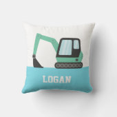 Groene graafmachine voor kinderkamer decoratie kussen (Achterkant)