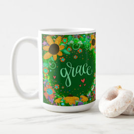 Groene Grace Inspirerende One Word Art Koffiemok