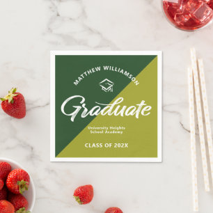 Groene Gradatie Vet Retro Script Muts Pictogram Ee Servet