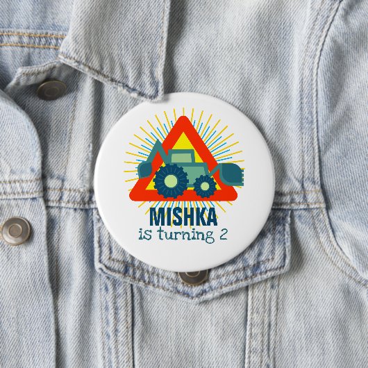 Groene gradgetrouwe backhoe Engine Persoonlijke na Ronde Button 4,0 Cm (In situ)