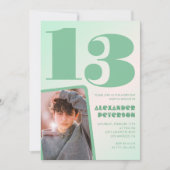 Groene gradiënt 13e verjaardag uitnodigingen Boy P (Voorkant)