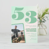Groene gradiënt 53e verjaardag uitnodigingen Boy P (Staand voorkant)