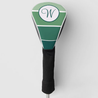 Groene Gradiënt Blok Modern Monogram Golfheadcover