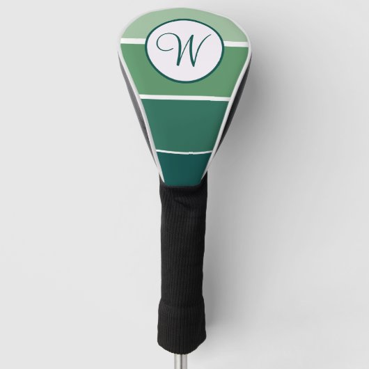 Groene Gradiënt Blok Modern Monogram Golfheadcover (Voorkant)
