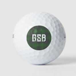 Groene Gradient Bold Witte Monogram Golfballen