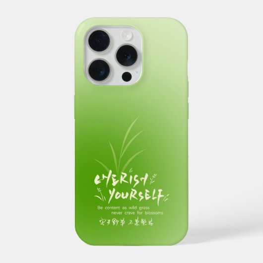 Groene Gradiënt Gras Citaat Hoestelcase iPhone Hoesje (Achterkant)