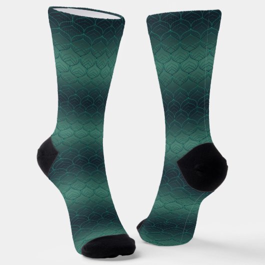Groene gradiënt in art deco stijl. sokken (Gebogen)
