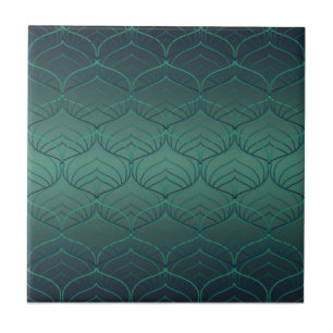 Groene gradiënt in art deco stijl. tegeltje