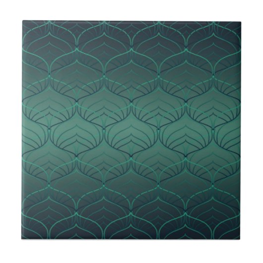 Groene gradiënt in art deco stijl. tegeltje (Voorkant)