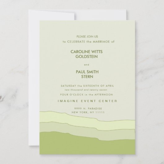 Groene Gradient Minimalist Elegant Bord Pastel Ter Aankondiging (Voorkant)