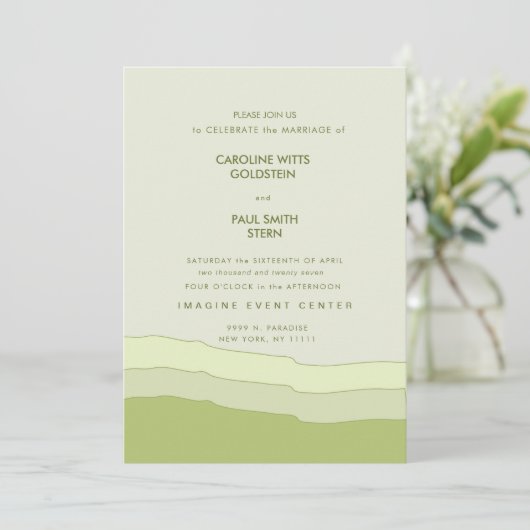 Groene Gradient Minimalist Elegant Bord Pastel Ter Aankondiging (Staand voorkant)