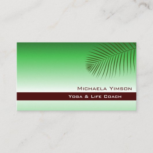 Groene gradiënt Modern met Palm Leaf Eenvoudig Chi Visitekaartje (Voorkant)