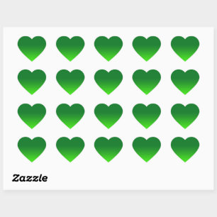 Groene Gradiënt Ombre Levendig Modern Eenvoudig Hart Sticker