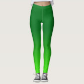 Groene Gradiënt Ombre Levendig Modern Eenvoudig Leggings (Voorkant)