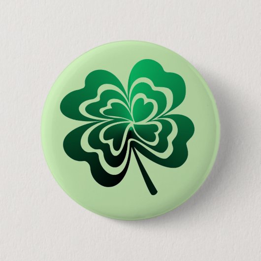 Groene Gradiënt Vierbladige Klaver Ronde Button 5,7 Cm (Voorkant)