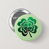 Groene Gradiënt Vierbladige Klaver Ronde Button 5,7 Cm (Voorkant /achterkant)