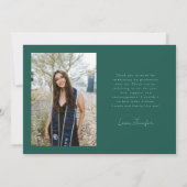 Groene Graduate Bedankt 2-Foto Aankondiging (Achterkant)