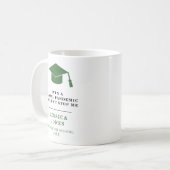 Groene Graduatie Cap Klasse van 2021 Pandemie Koffiemok (Voorkant links)