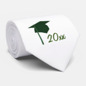 Groene Graduation Cap & Jaar Aangepaste Stropdasse Stropdas (Opgerold)