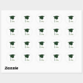 Groene Graduation Cap Stickers, Klasse van Ronde Sticker (Vel)