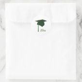 Groene Graduation Cap Stickers, Klasse van Ronde Sticker (Tas)