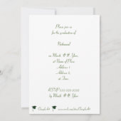 Groene Graduation Cap & Tassel Uitnodigingen (Achterkant)