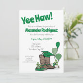 Groene gradupvoet Cowboy Boot Arrangement Kaart (Staand voorkant)