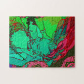 Groene graffiti-meisje legpuzzel (Horizontaal)