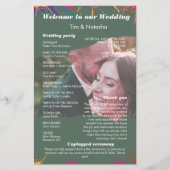 Groene Graffiti Wedding Program gescheurd papier f Flyer (Voorkant)