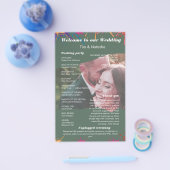 Groene Graffiti Wedding Program gescheurd papier f Flyer (Enkel)