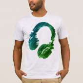 groene grafische hoofdtelefoon t - shirt voor de d (Voorkant)
