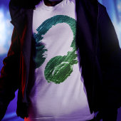 groene grafische hoofdtelefoon t - shirt voor de d