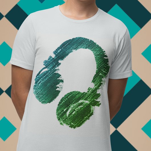 groene grafische hoofdtelefoon t - shirt voor de d