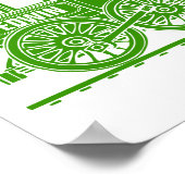 Groene grafische trein op maat van kinder kleuterk poster (Hoek)