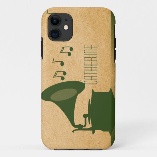 Groene  Gramophone BT ID iPhone 5 Hoesje (Achterkant)