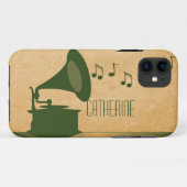 Groene  Gramophone BT ID iPhone 5 Hoesje (Achterkant (horizontaal))