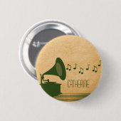 Groene Gramophone Button (Voorkant /achterkant)