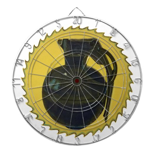 Groene granaat op Yellow Burst Dartbord (Voorkant)