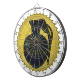 Groene granaat op Yellow Burst Dartbord (Voorkant Rechts)