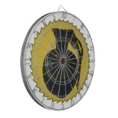 Groene granaat op Yellow Burst Dartbord (Voorkant Links)