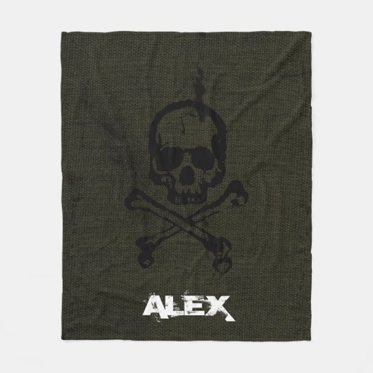 Groene  grap fleece deken (Voorkant)