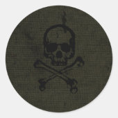 Groene  grap ronde sticker (Voorkant)