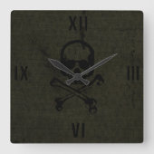 Groene  grap vierkante klok (Voorkant)