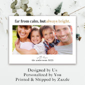 Groene Grappige Calm Heldere Foto Kerstmis Feestdagenkaart