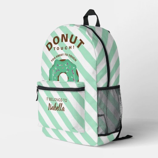 Groene Grappige Donut Rugzak (Achterkant Hoek Rechts)