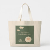 Groene, grappige, houdbare schaap breinaald grote tote bag (Achterkant)